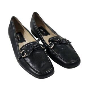 Style & Co Black Leather Loafers Women’s 6M Low Heel Comfort Shoes